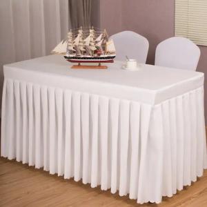 Custom modern simplicity rectangle designs long table skirting for wedding