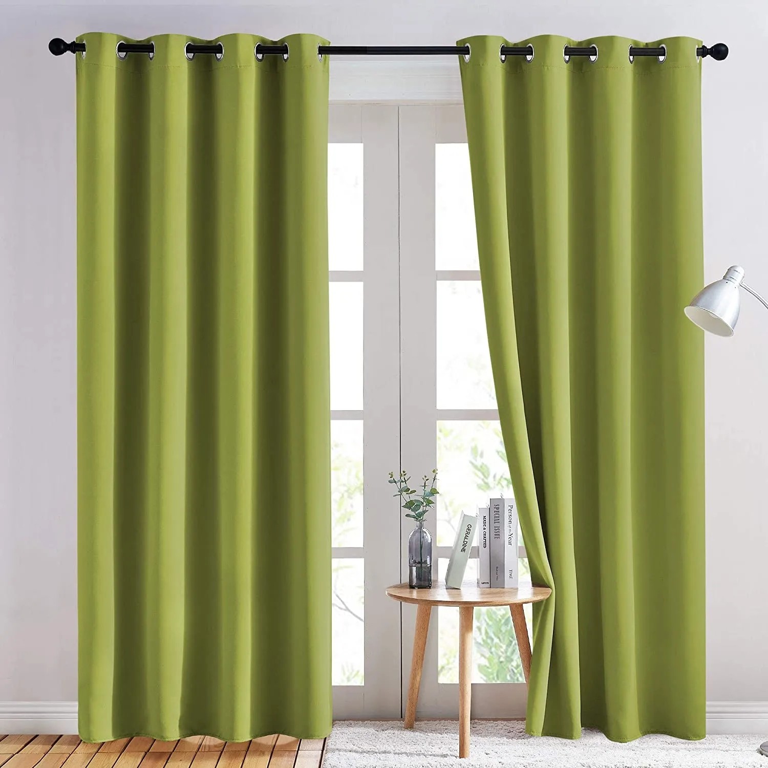 Hot Sale Grey Polyester Thermal Insulated Grommet Blackout Curtains for Home Bedroom