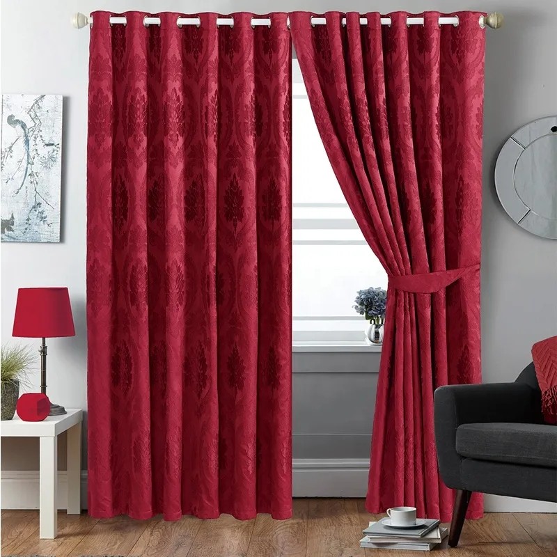 Hot Sale Jacquard Polyester Grommet Luxury Curtains for The Living Room Hotel